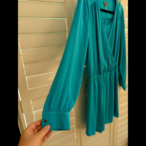 Vince Camuto Teal Faux Wrap Mini Dress NWT - Picture 4 of 10